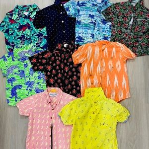 Bundle of 9 used button down boys shirts 4t